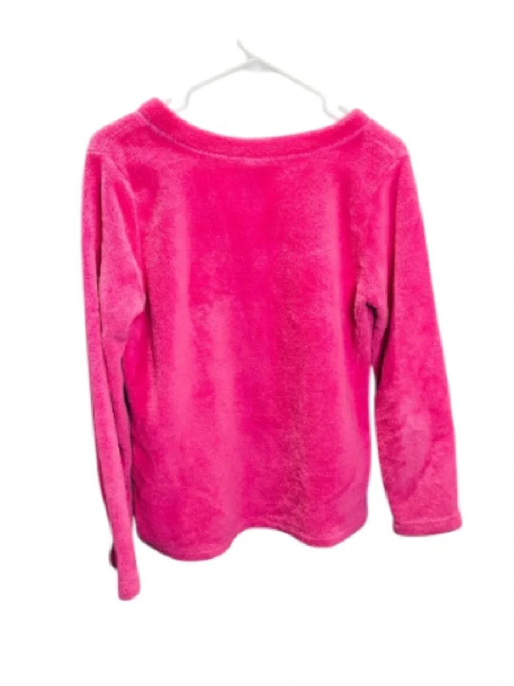Faded Glory Girls Hot Pink V-Neck Plush Pullover